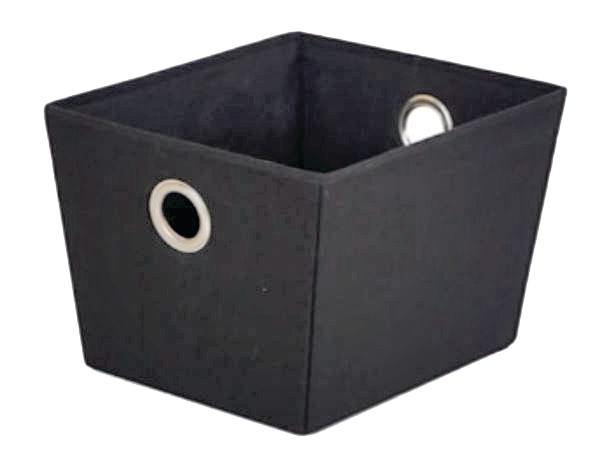 CANVAS Piper Basket, Black, 13.5 x 11.4 x 8.8-in