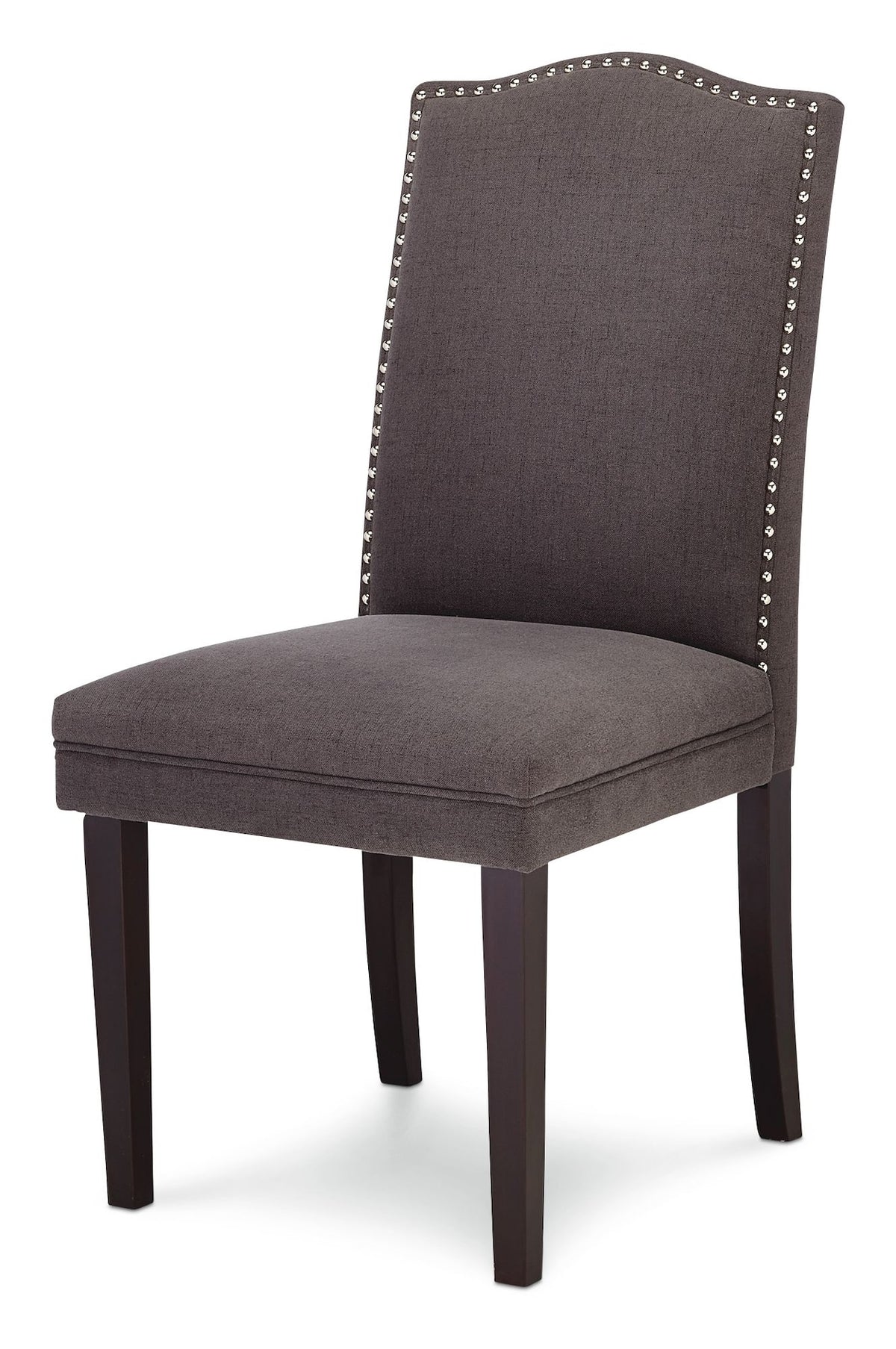 CANVAS Regent Nailhead Upholstered Dining Chairs with Solid Wood Legs (2-Piece Set), Grey