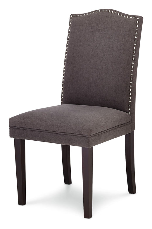 CANVAS Regent Nailhead Upholstered Dining Chairs with Solid Wood Legs (2-Piece Set), Grey