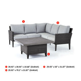 CANVAS Renfrew Square Outdoor Patio Conversation Dining Set with UV-Resistant Cushions, 3-pc image 5