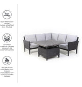 CANVAS Renfrew Square Outdoor Patio Conversation Dining Set with UV-Resistant Cushions, 3-pc image 7