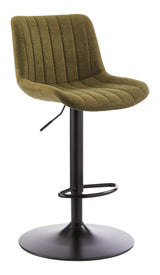 Canvas Rory Adjustable Height Gas-Lift Swivel Bar Stool, Green