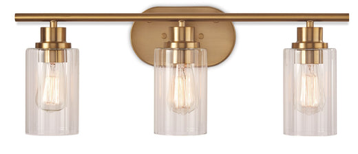 CANVAS Rosstown 3-Light Vanity Light Fixture with Glass Shades, Brushed Gold