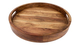 CANVAS Round Wood Serving Tray with Cut-Out Handles, 16-in image 2