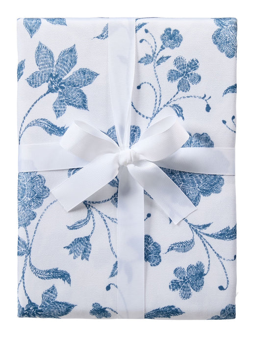 CANVAS Spill Resistant Floral Print Table Cloth, Blue/White, 60-in x 104-in
