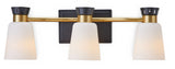 Canvas Springwater 3-Light Vanity with Opal Glass, Black