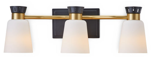 Canvas Springwater 3-Light Vanity with Opal Glass, Black
