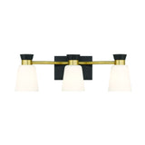 Canvas Springwater 3-Light Vanity with Opal Glass, Black image 3