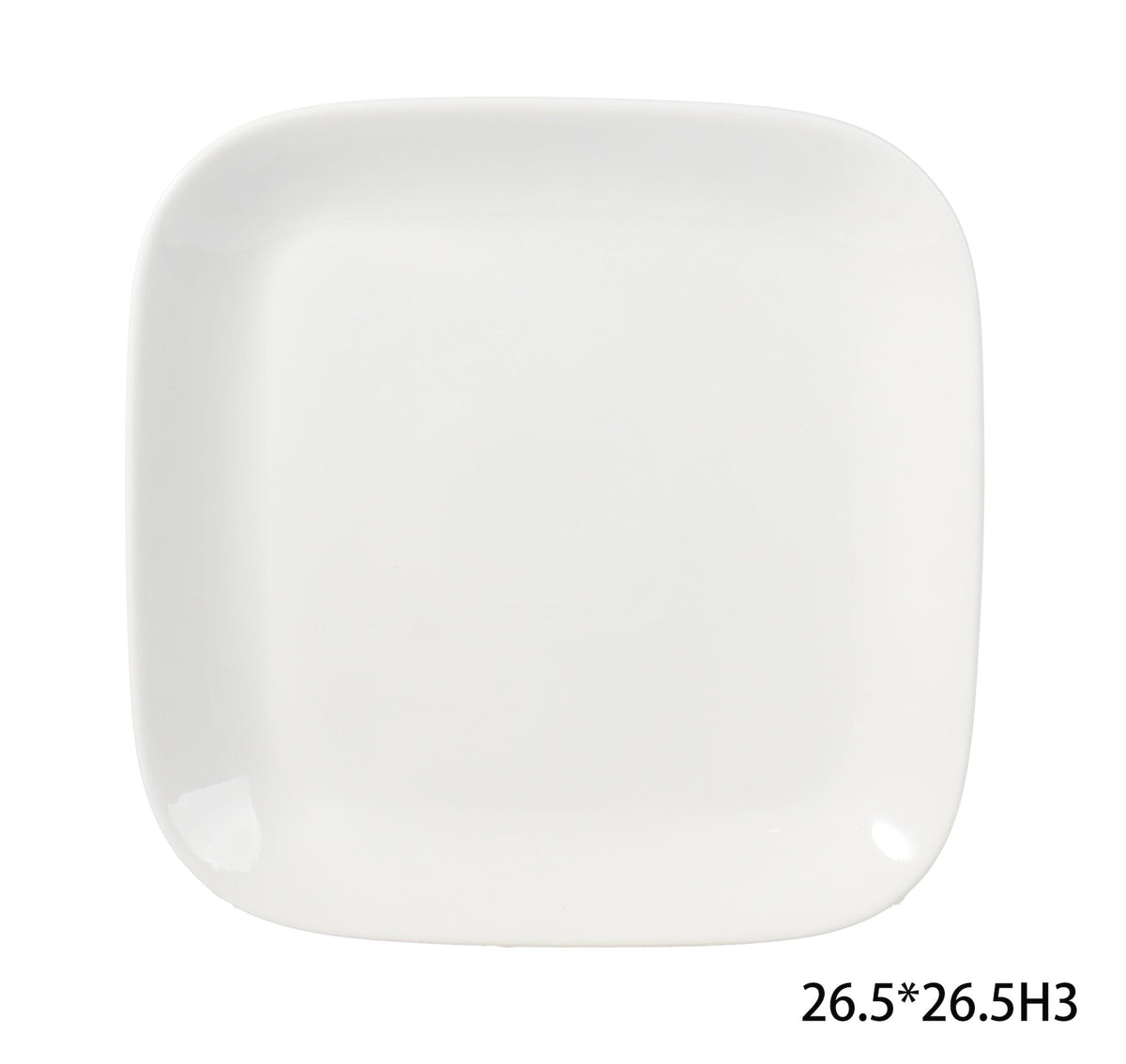 CANVAS Square Stoneware Dinner Plate, 10-in, White