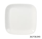 CANVAS Square Stoneware Dinner Plate, 10-in, White