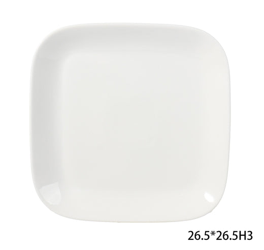 CANVAS Square Stoneware Dinner Plate, 10-in, White