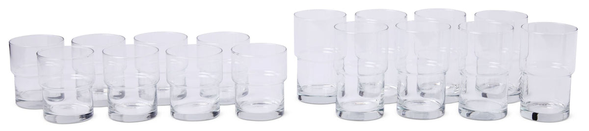 CANVAS Stacking Glassware Tumbler Set, 12 & 16 oz, 16-pc