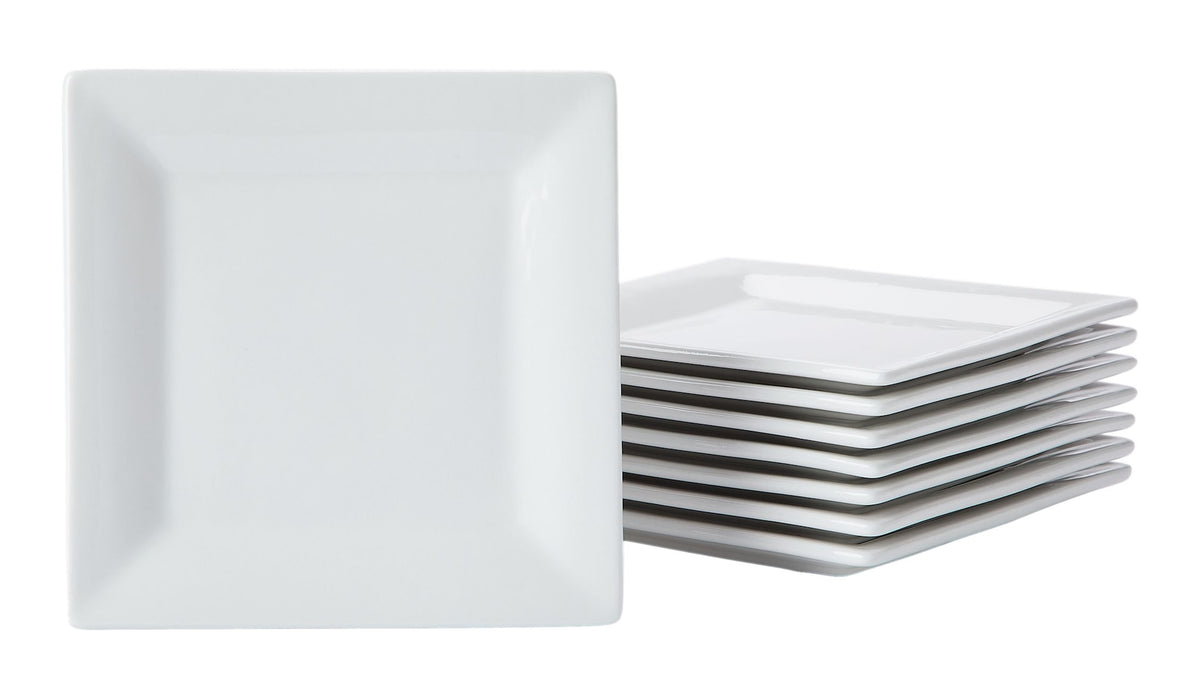 CANVAS Stoneware Appetizer Plates, Square, 8-pk