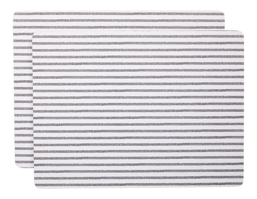 CANVAS Striped Rectangle Cork Placemat Set, Multi-Coloured, 11-in x 15-in, 2-pk