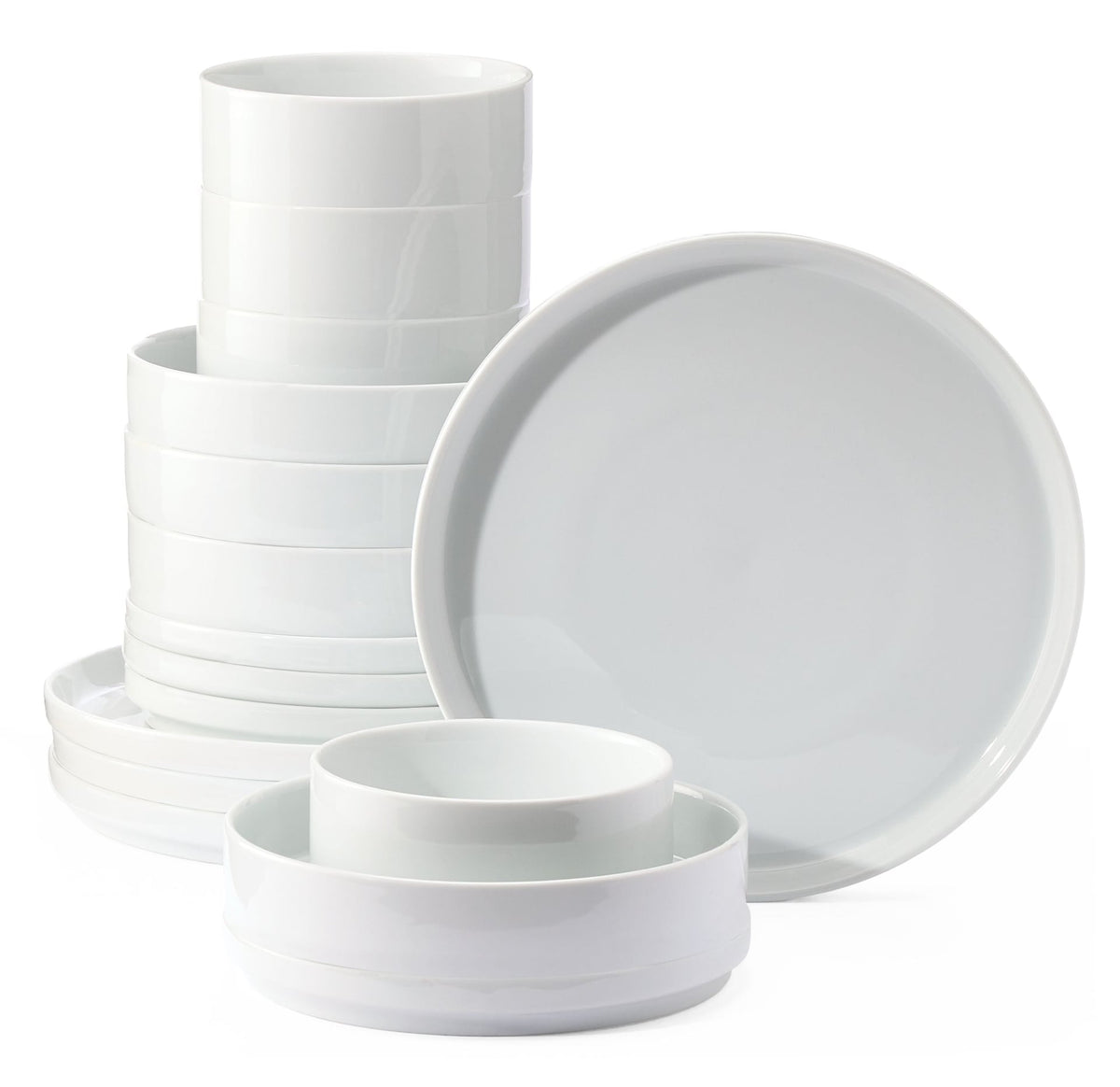 CANVAS Tate Modern Edge Porcelain Dinnerware Set, Serves 4, 16-pc, White
