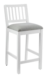 Canvas Theo Wooden Counter Stool with Footrest, White