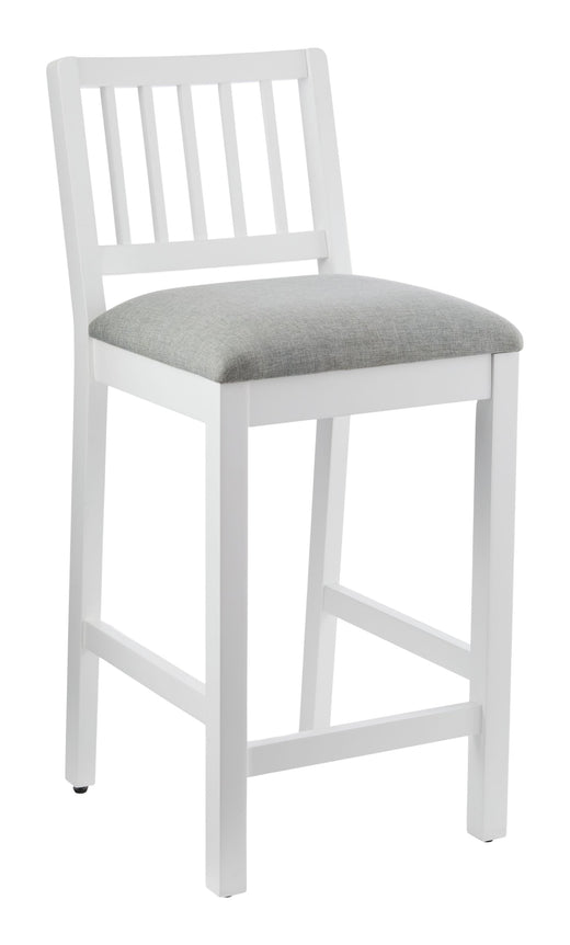 Canvas Theo Wooden Counter Stool with Footrest, White