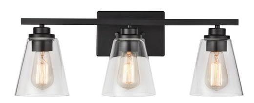 CANVAS Venlaw 3-Light Vanity Light Fixture with Clear Glass Shade, Matte Black