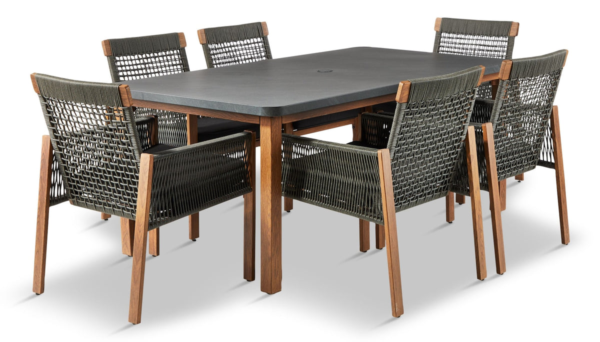 CANVAS Vernon All-Weather Wicker Casual Outdoor/Patio Dining Set, 7-pc