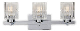 CANVAS Waverly 3-Light Vanity Light Fixture with Clear Glass Shades, Chrome