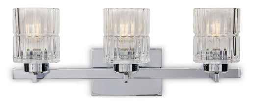 CANVAS Waverly 3-Light Vanity Light Fixture with Clear Glass Shades, Chrome