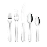 CANVAS Wembury Scoop Handle Flatware Set, Stainless Steel, Serves 10, 50-pc