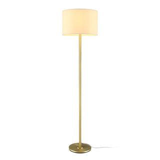 CANVAS White Drum Shade Floor Lamp, 16-in, Metallic Gold/Matte Brass
