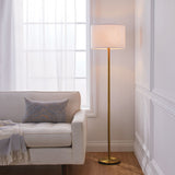 CANVAS White Drum Shade Floor Lamp, 16-in, Metallic Gold/Matte Brass image 5