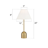 CANVAS White Linen Cone Shade Table Lamp, 22-in, Antique Brass image 2