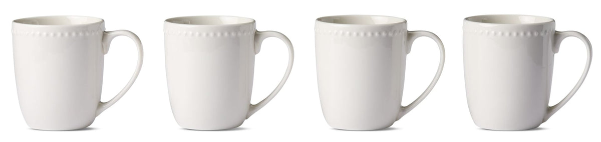 CANVAS Whitworth Porcelain Mug Set, White, 4-pk