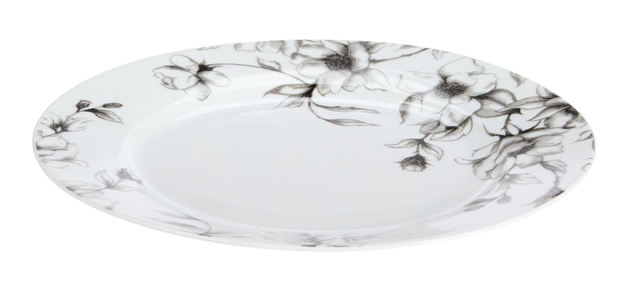 CANVAS Wild Rose Dinner Plate, 1-pc, White, Dishwasher & Microwave-Safe