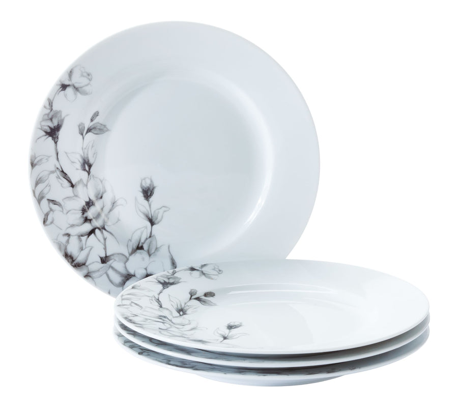 CANVAS Wild Rose Side Plate, 1-pc, White, Dishwasher & Microwave-Safe,