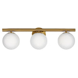 CANVAS Winslow 3-Light Vanity Light Fixture with Opal Glass Shades, Brushed Gold