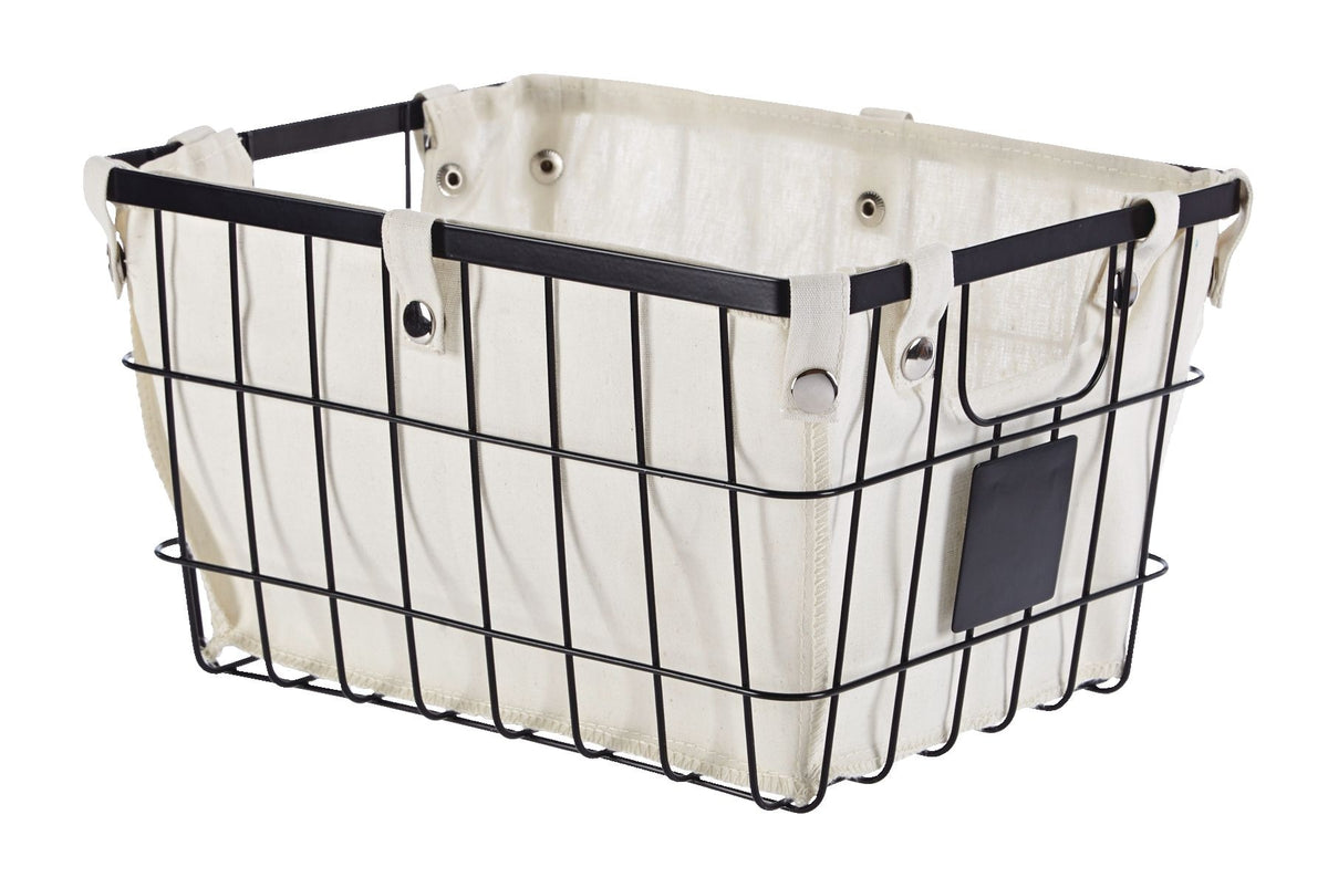 CANVAS Wren Rectangular Wire & Fabric Basket, Assorted Sizes