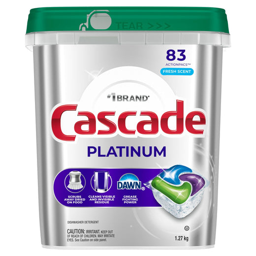 Cascade Platinum ActionPacs Fresh Dishwasher Pods, 83-ct