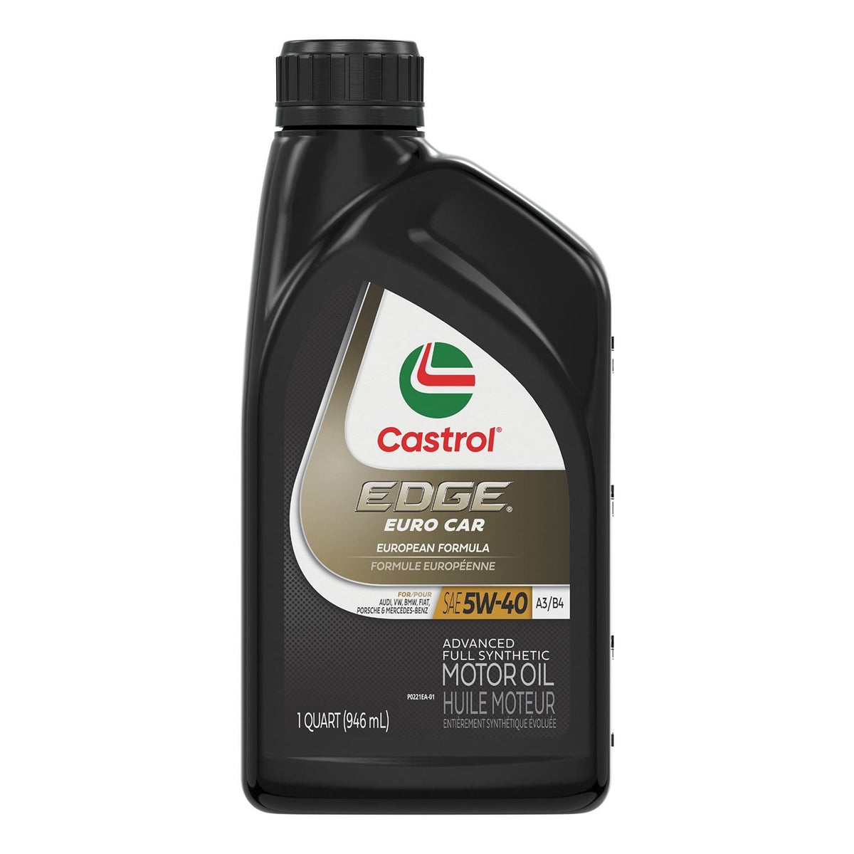 Castrol EDGE 5W40 A3/B4 Euro Advanced Synthetic Engine/Motor Oil, 946mL