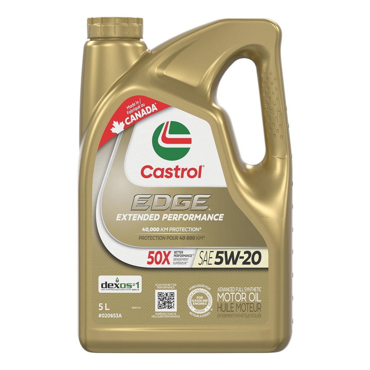 Castrol EDGE Extended Performance 5W20 Synthetic Engine/Motor Oil, 5-L