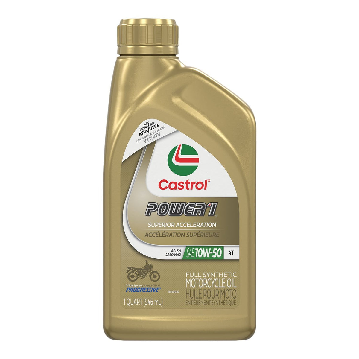 Castrol Power1 Motorcycle Oil 4T 10W50, 946-mL