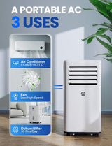 Portable Air Conditioners, 10000 BTU Air Conditioner Portable for Room up to 450 Sq. Ft., 3-in-1 Portable AC Unit with Digital Display, Remote Control, Window Installation Kit, 24H Timer, Sleep Mode image 3