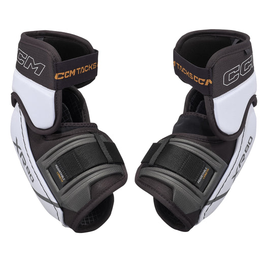 CCM Tacks XR80 Hockey Elbow Pads, Junior, Black/White/Grey, Assorted Sizes