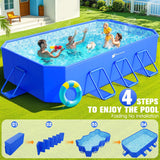Foldable Pool, Large Non-Inflatable Swimming Pool For Kids,Adult Collapsible Pools Hard Plastic Shell, Oversized Thickened,Portable Folding Kids Pools for Backyard-Mosaic Design-115"x66"x20" image 4