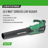 Certified 20V Cordless Battery-Powered Lawn & Garden Leaf Blower image 3