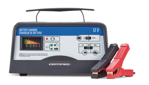 Certified Battery Charger, Fully Automatic, 10/2-Amp, 12V, with 50-Amp Engine Start
