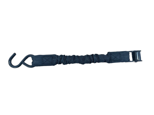 Certified Bungee Cam-Buckle Tie-Down, 600-lb Break Strength, Black, 8-ft, 2-pk