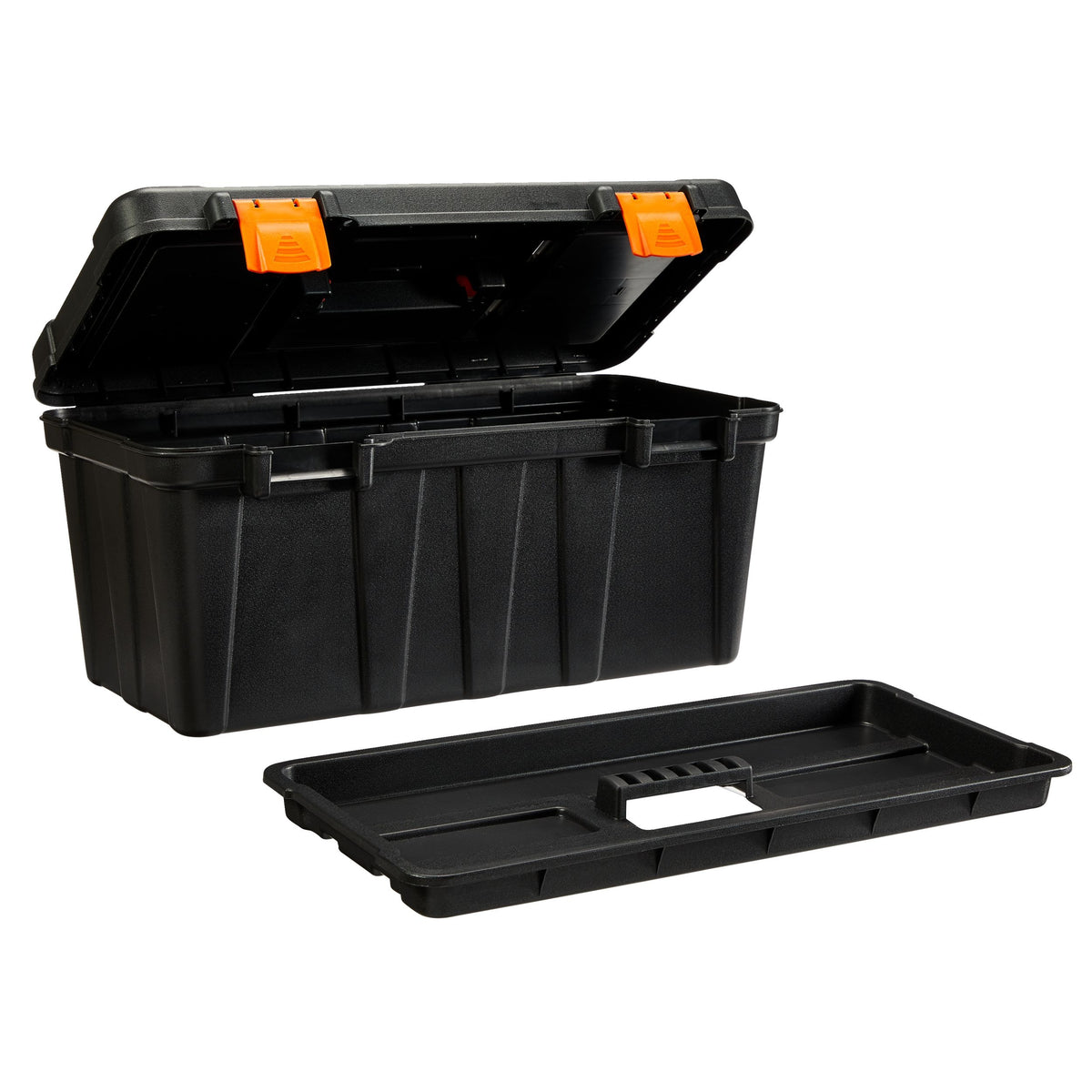 Certified Portable Plastic Tool Box with Removable Tray, 20-in