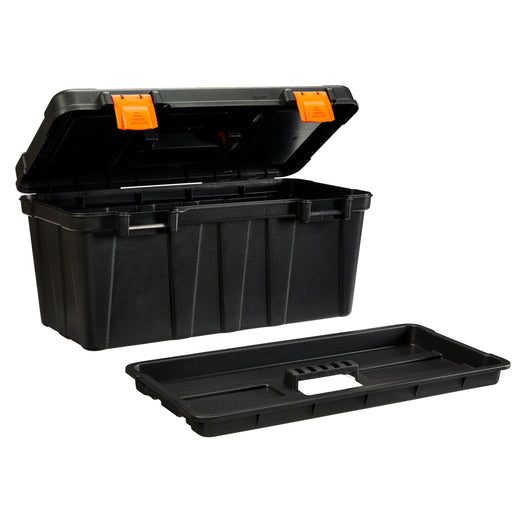 Certified Portable Plastic Tool Box with Removable Tray, 20-in