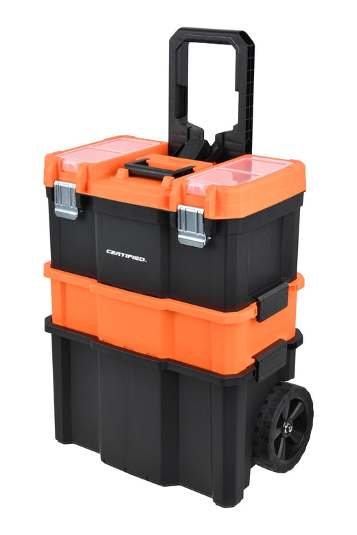 Certified Rolling Mobile Toolbox with 2 Organizers, Orange