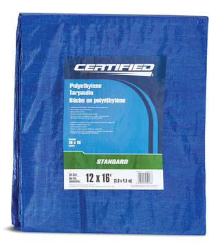 Certified Standard Duty Poly Tarp, Waterproof, 12-ft x 16-ft