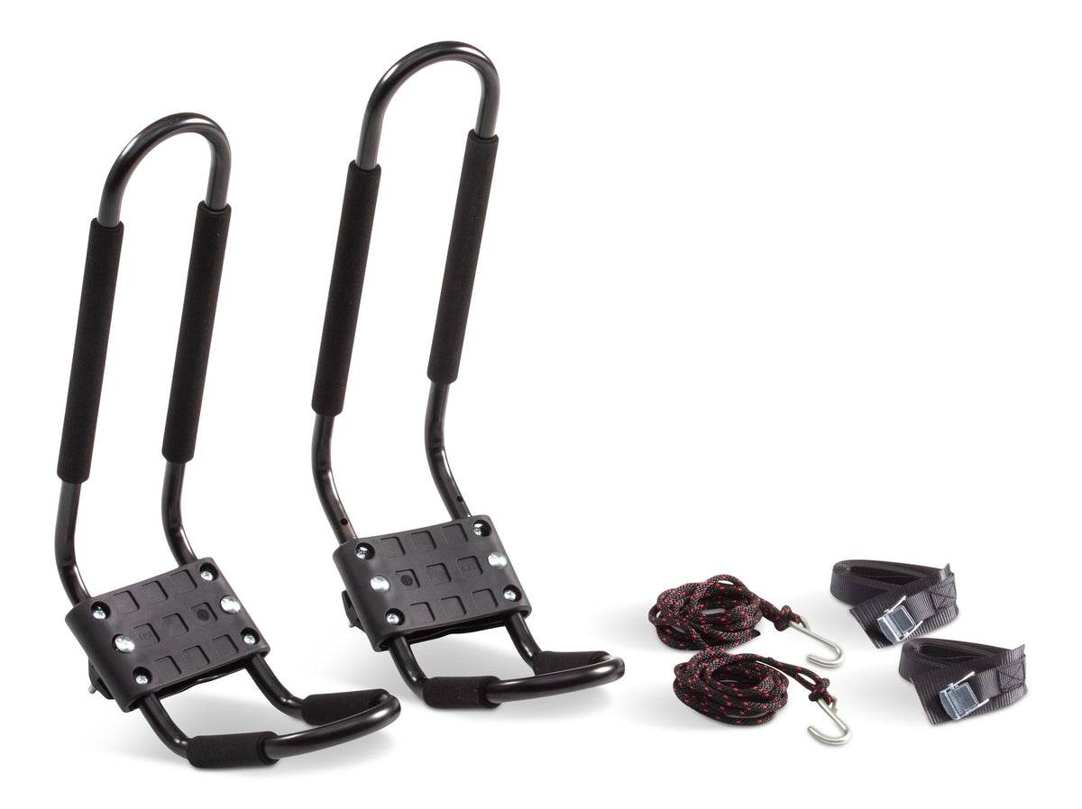 Certified Universal J-Rack Rooftop Mount Kayak Carrier, 2 Kayak Storage Capacity, Black