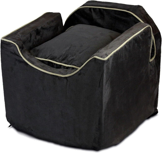 Dog Car Seat: Lookout I Dog Booster Car Seat for Dogs Small 5-15 lbs, Size: Small, Fabric: Black Diamond, Pet Car Seat to Alleviate Car Sickness for Dogs, Removable Machine Washable Cover